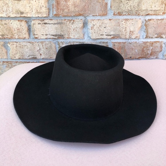 Charlie 1 Horse Made in Usa WPL 5923 100% Wool Western Boho Black Hat 7 1/4 - Picture 3 of 13